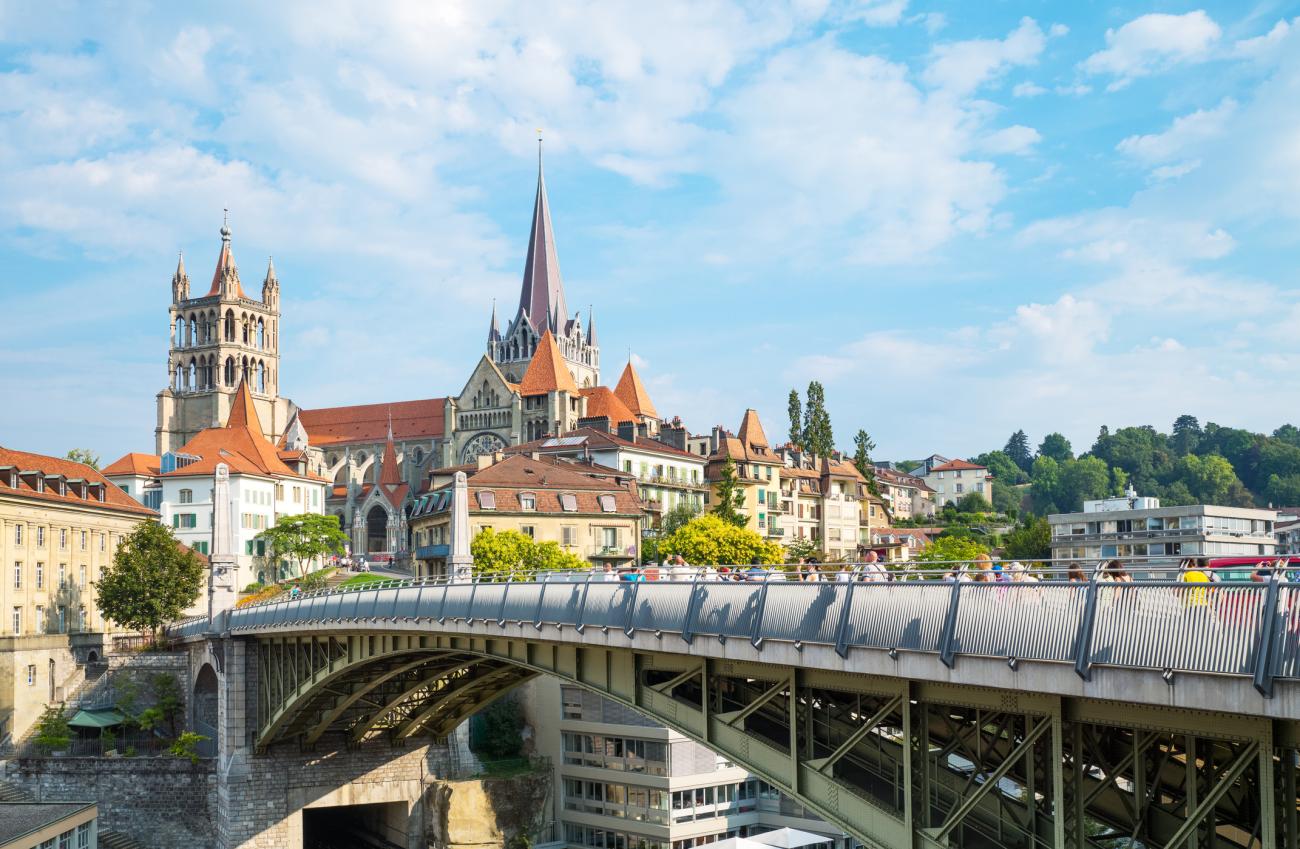 Vue Lausanne Cathédrale Pont Bessières