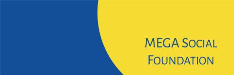 logo Mega Social Foundation bleu jaune